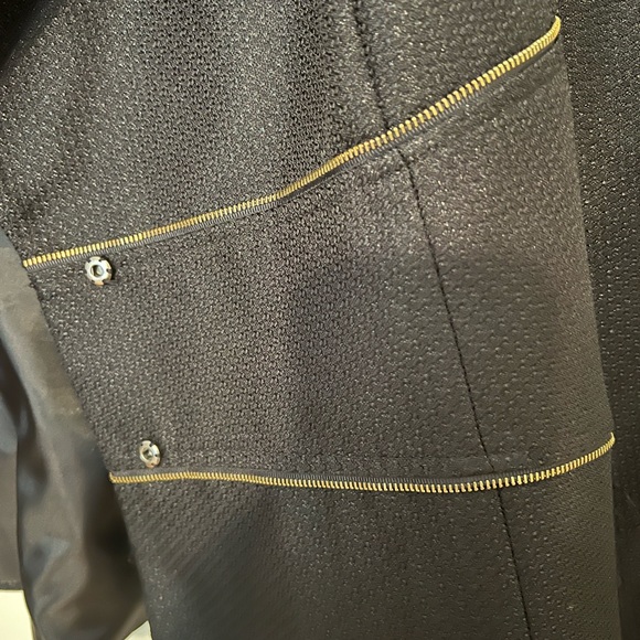 Black womens plus blazer Macy’s no label gold zipper size 22W shimmery - Picture 4 of 10